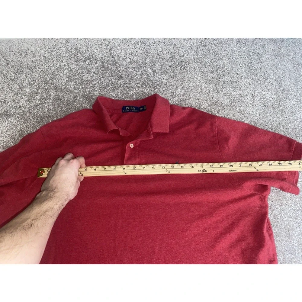 Polo Ralph Lauren Red Polo Shirt Mens XXL‎ Green Pony Cotton Preppy Work Classic